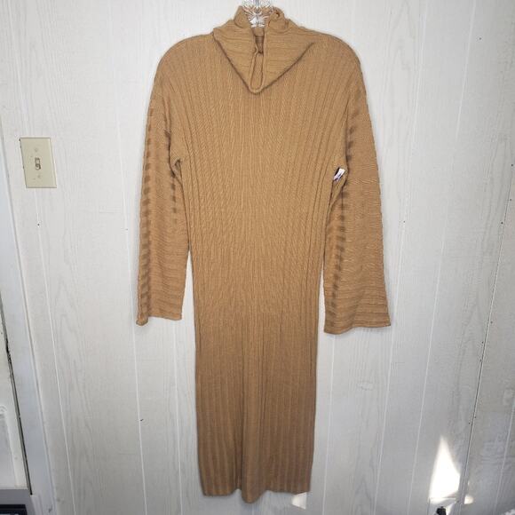 BP ribbed tan Funnel neck midi sweater dress size xsmall - Picture 6 of 8